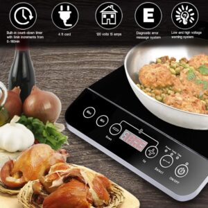 CUSIMAX Induction Cooktop,1800W Portable Induction Burner with Sensor Touch,Kids Safety Lock,10 Temperature and 9 Power Setting induction hot plate with Timer