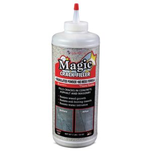 magic crack filler 2lb concrete slab gray, for filling in concrete cracks on driveways, walkways and patios. installs easily dry granular no mess and diy (gray, 1)