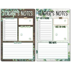 2 pcs eucalyptus teacher notepad simply boho teacher appreciation gifts 5.5x 8.5 inch greenery eucalyptus teacher appreciation notepads for school work office home use supplies students teachers gift