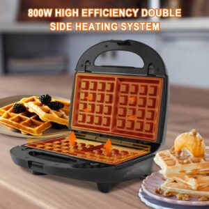 Electric Waffle Maker With Removable Plates Non-Stick Waffle Sandwich Maker