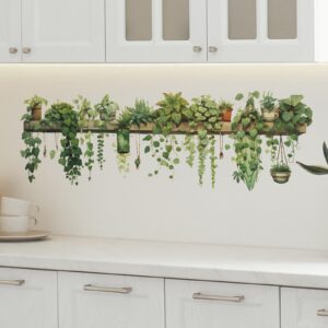 Plant Wall Decals Vinyl Waterproof Wall Stickers Removable Wall Murals Peel and Stick Wall Decor Pegatinas para Pared for Girls Bedroom Living Room Nursery