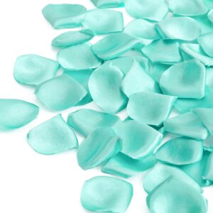 tinge time 300pcs silk rose petals teal green heart flower petals for wedding flower girl basket aisle scatter dinner table centerpieces party confetti bridal shower romantic night decoration