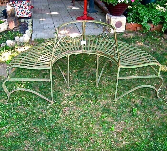 Generic Half Round Tree Bench 30.5"" High- Iron - Antique Green Finish, Large