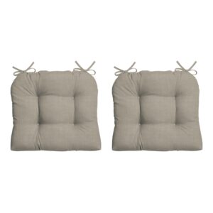 Arden Selections earthFIBER Outdoor Rocking Chair Cushion, 2 Pack, 20 x 18, Rain-Proof, Fade Resistant, Tufted Plush Cushion for Rocking and Wicker Chairs 20 x 18, Sandbar Taupe Texture