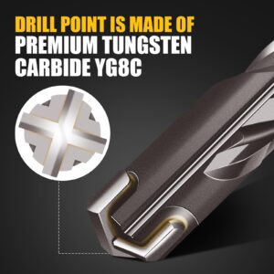 Becollo 3/4x12" SDS-Plus Rotary Hammer Drill Bit, Carbide Tip 4-Cutter for Brick,Stone & Concrete, Packed of 2pcs.