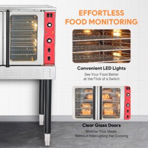 WILPREP Natural Gas Convection Oven, Single Deck Commercial Gas Convection Oven with 54000 BTU, 7 cu ft Capacity, 38" Full Size Conventional Oven for Commercial Restaurant Kitchen, NG, 120V