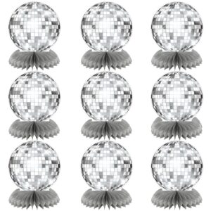 yoomod disco party decorations - silver disco decor flat disco ball centerpieces for party table decor 70s disco theme birthday party favors supplies (not ball)