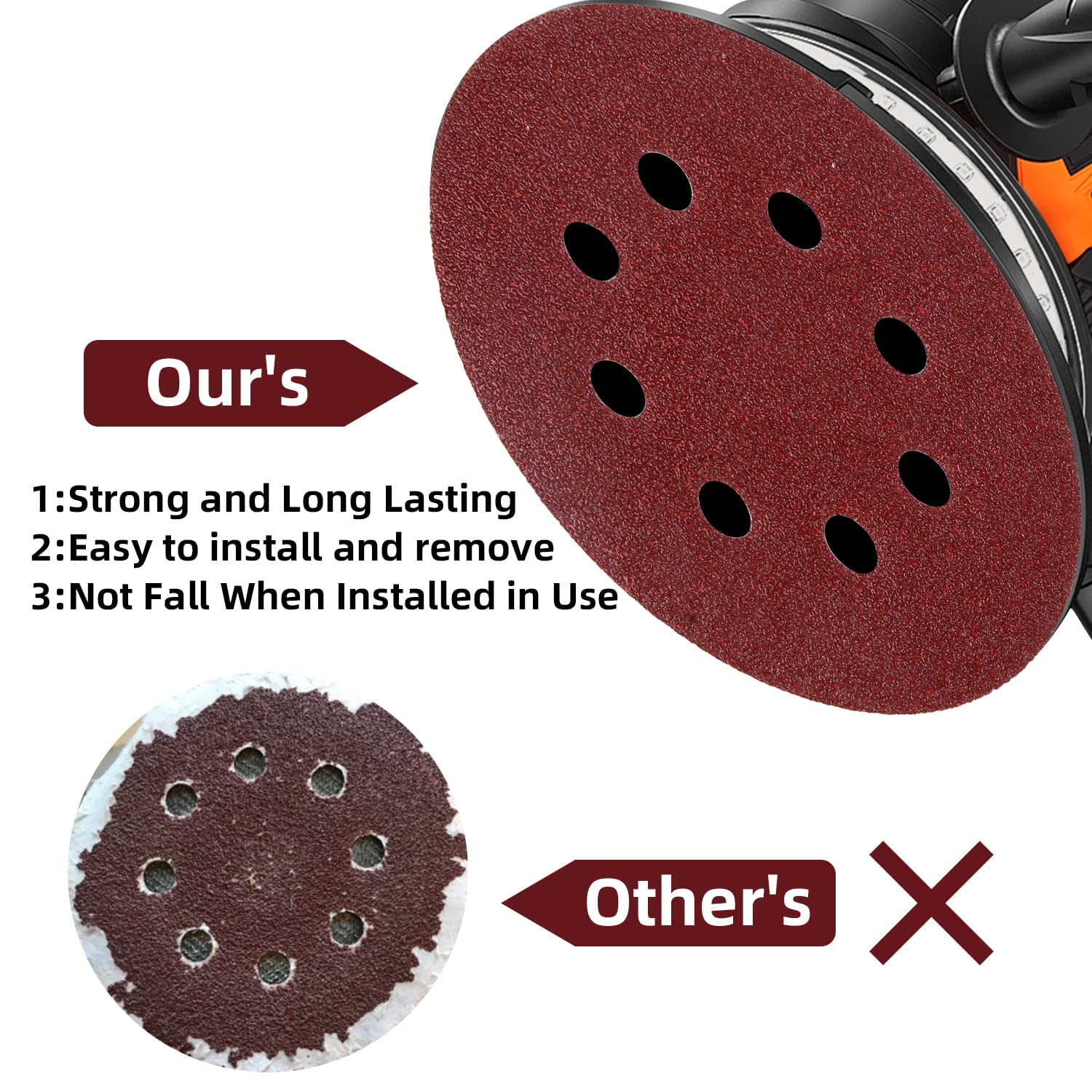 50-Piece 5 inch Sanding Disc Complete Grit Selection, Sanding Discs Sandpaper for Random Orbital Sander 60/120/240/400/600/800/1000/1200/1500/2000