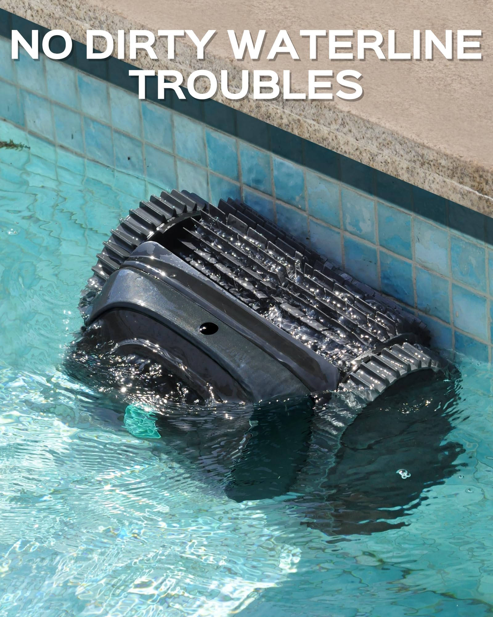 WYBOT C1 Cordless Robotic Pool Cleaners, Powerful Suction, Wall Climb Pool Robot with Intelligent Route Planning, Lasts 150Mins, Ideal for In-Ground Pools Up to 1,614 Sq.ft