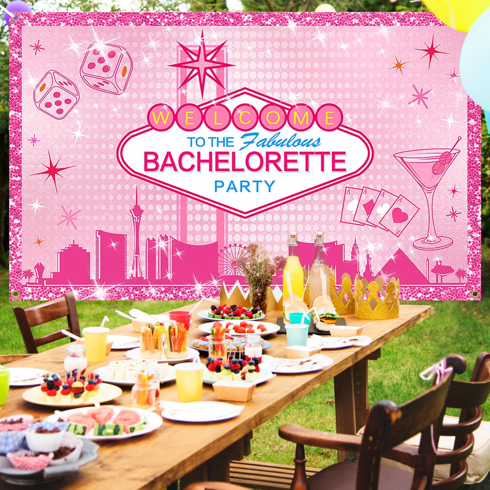 Avezano Las Vegas Bachelorette Backdrop Welcome Tofabulous Las Vegas Bachelorette Party Decorations Banner Pink Casino Casino Theme Prom Bachelorette Banner Supplies Props 70.8 x 43.3 Inch