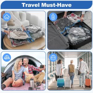 VMstr 9 Pack Travel Vacuum Storage Bags with USB Pump, Vacuum Packing Seal Bags for Luggage, Carry-on Size Space Saver Bags for Clothes and Clothing Travel