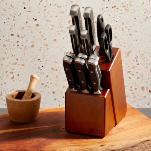 Chicago Cutlery Armitage (13-PC) Kitchen Knife Block Set with Steak Knives and Wooden Block, Black Ergonomic Handles and Sharp Stainless Steel Professional Chef Knife Set