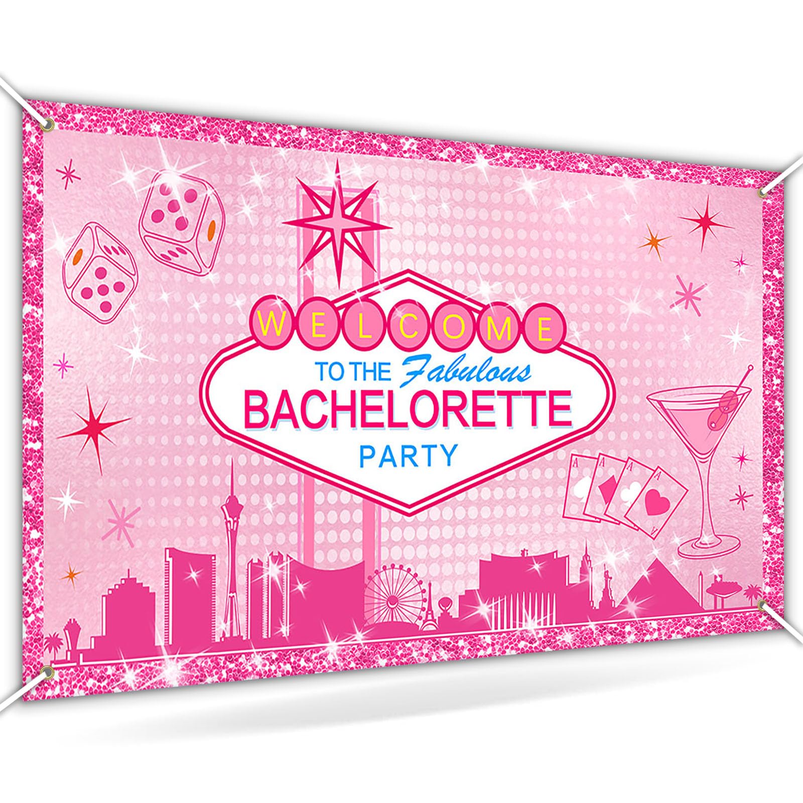 Avezano Las Vegas Bachelorette Backdrop Welcome Tofabulous Las Vegas Bachelorette Party Decorations Banner Pink Casino Casino Theme Prom Bachelorette Banner Supplies Props 70.8 x 43.3 Inch