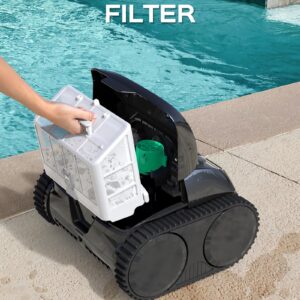 WYBOT C1 Cordless Robotic Pool Cleaners, Powerful Suction, Wall Climb Pool Robot with Intelligent Route Planning, Lasts 150Mins, Ideal for In-Ground Pools Up to 1,614 Sq.ft