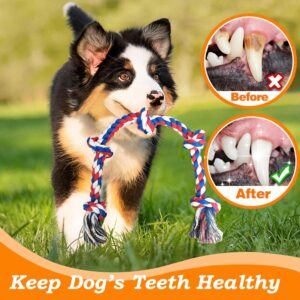 TUAHOO Dog Toys for Aggressive Chewers, Tough Rope Chew Toys for Medium Large Breed, 3 Feet 5 Knots Indestructible Rope Tug of War Dog Toy for Boredom, Teeth Cleaning