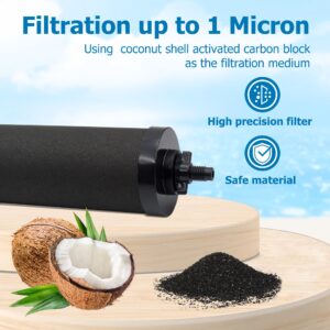 Larayci Water Filter Replacement for Berkey® BB9-2 Black Activated Carbon Filters, Compatible with Berkey® Gravity Water Filter System, Pack of 2