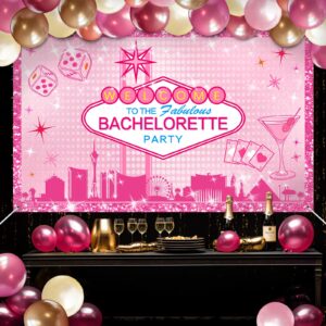 Avezano Las Vegas Bachelorette Backdrop Welcome Tofabulous Las Vegas Bachelorette Party Decorations Banner Pink Casino Casino Theme Prom Bachelorette Banner Supplies Props 70.8 x 43.3 Inch