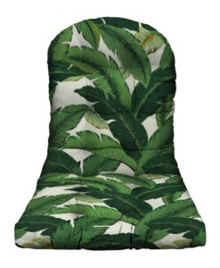 rsh decor: tufted adirondack chair cushion | 42.5” x 21” | all-weather spun fabric | water and fade-resistant | outdoor cushion for patio furniture | swaying palms aloe