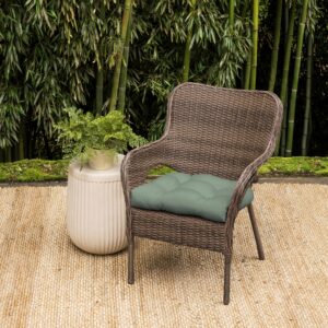 Arden Selections earthFIBER Outdoor Rocking Chair Cushion, 2 Pack, 20 x 18, Rain-Proof, Fade Resistant, Tufted Plush Cushion for Rocking and Wicker Chairs 20 x 18, Sage Green Texture