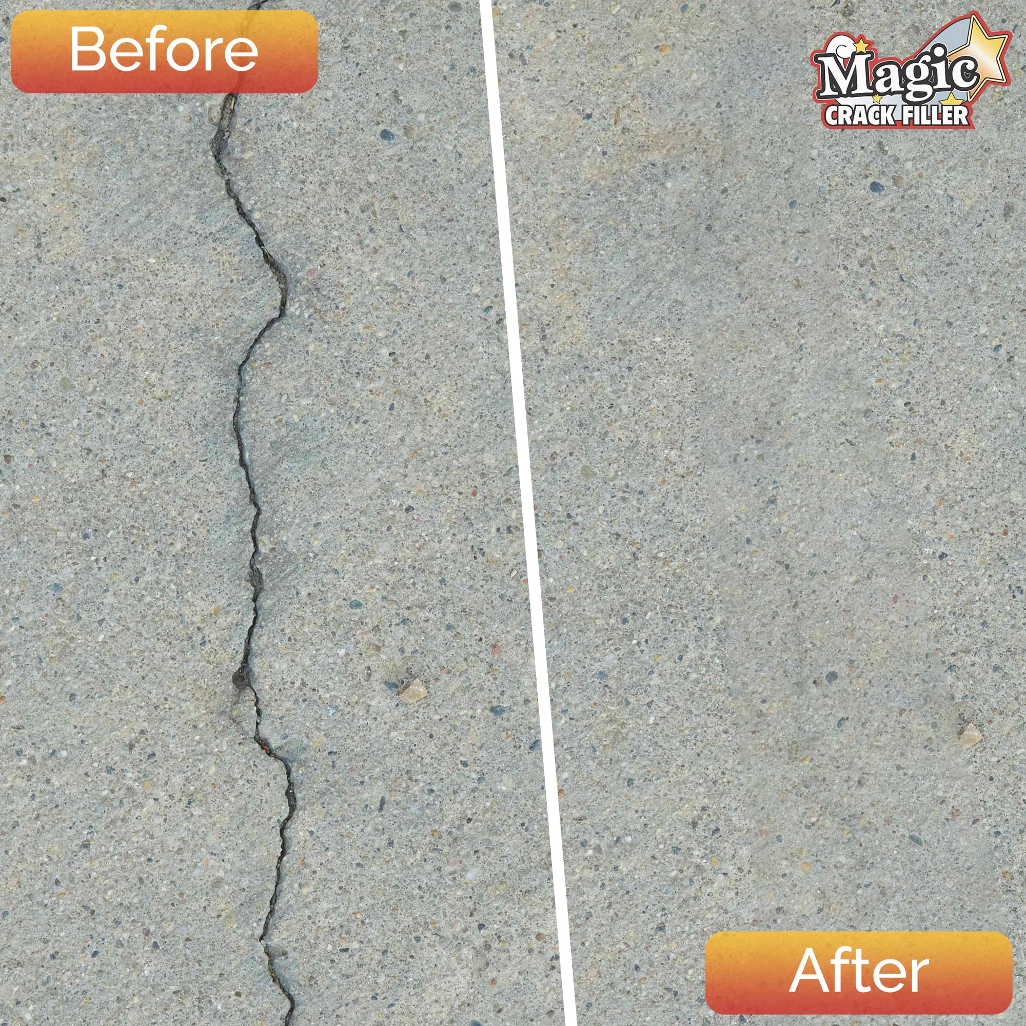 Magic Crack Filler 2LB Concrete Slab Gray, for Filling in Concrete Cracks on Driveways, Walkways and Patios. Installs Easily Dry Granular No Mess and DIY (Gray, 1)