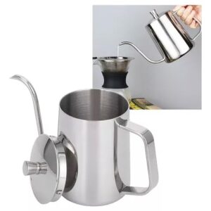 Mcilpoog Warrior Gooseneck Kettle 1.7 Liter for Pour Over Coffee and Tea with Temperature Indicator, Stainless Steel, 18/8, 304, for All Stovetops