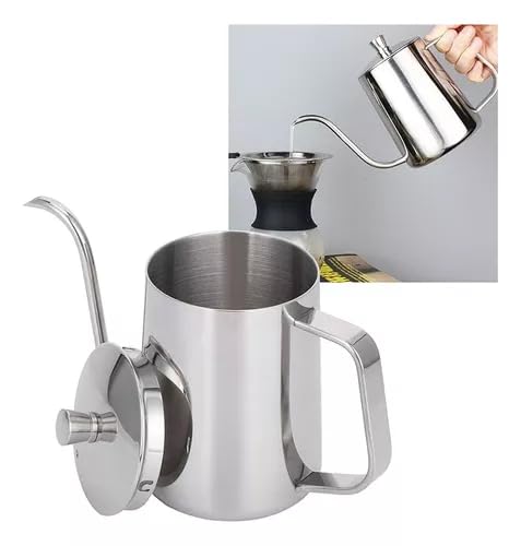 Mcilpoog Warrior Gooseneck Kettle 1.7 Liter for Pour Over Coffee and Tea with Temperature Indicator, Stainless Steel, 18/8, 304, for All Stovetops