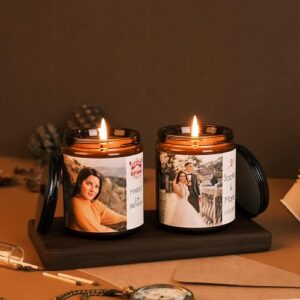 Personalized Scented Soy Candles with Your Own Picture | 4oz/9oz Personalized Candles with Name, Long Lasting Customized Gifts with Custom Candle Jar | Different Scent Options