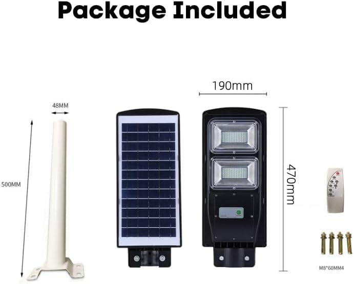 Homeandlighting 60w Solar Street Light, Homeandlighting 60w Solar Street Light 6000 Lumens By Home And Lighting, Home And Lighting Solar Lights Outdoor, Remote Control,4 Lighting Modes,Waterproof (1)