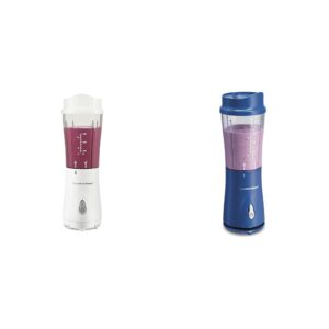 hamilton beach portable blender for shakes and smoothies with 14 oz bpa free travel cup and lid & portable blender for shakes and smoothies with 14 oz bpa free travel cup and lid