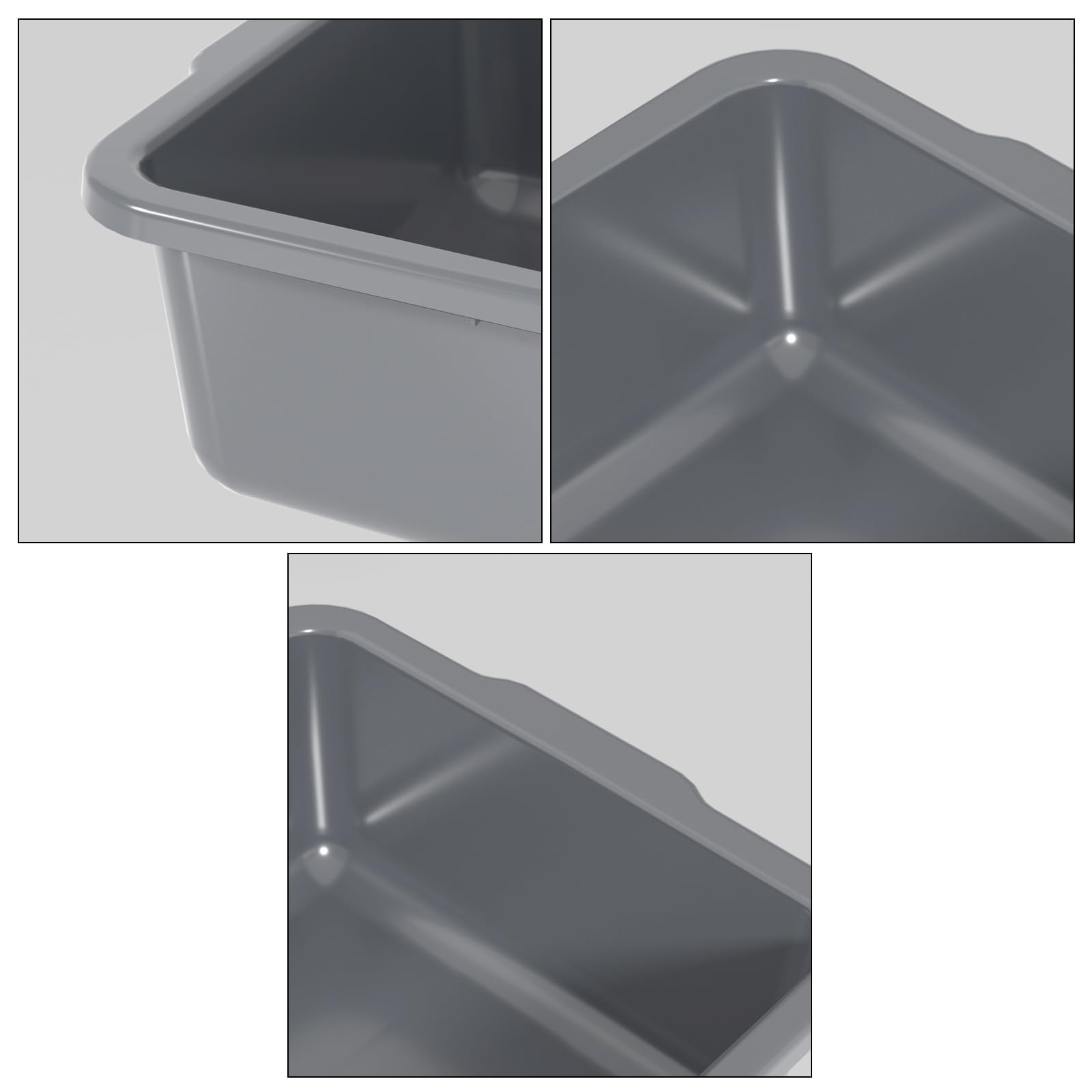 Xeabia 34 L Plastic Utility Bus Tubs, Large Commercial Bus Trays, Gray, 4 Packs