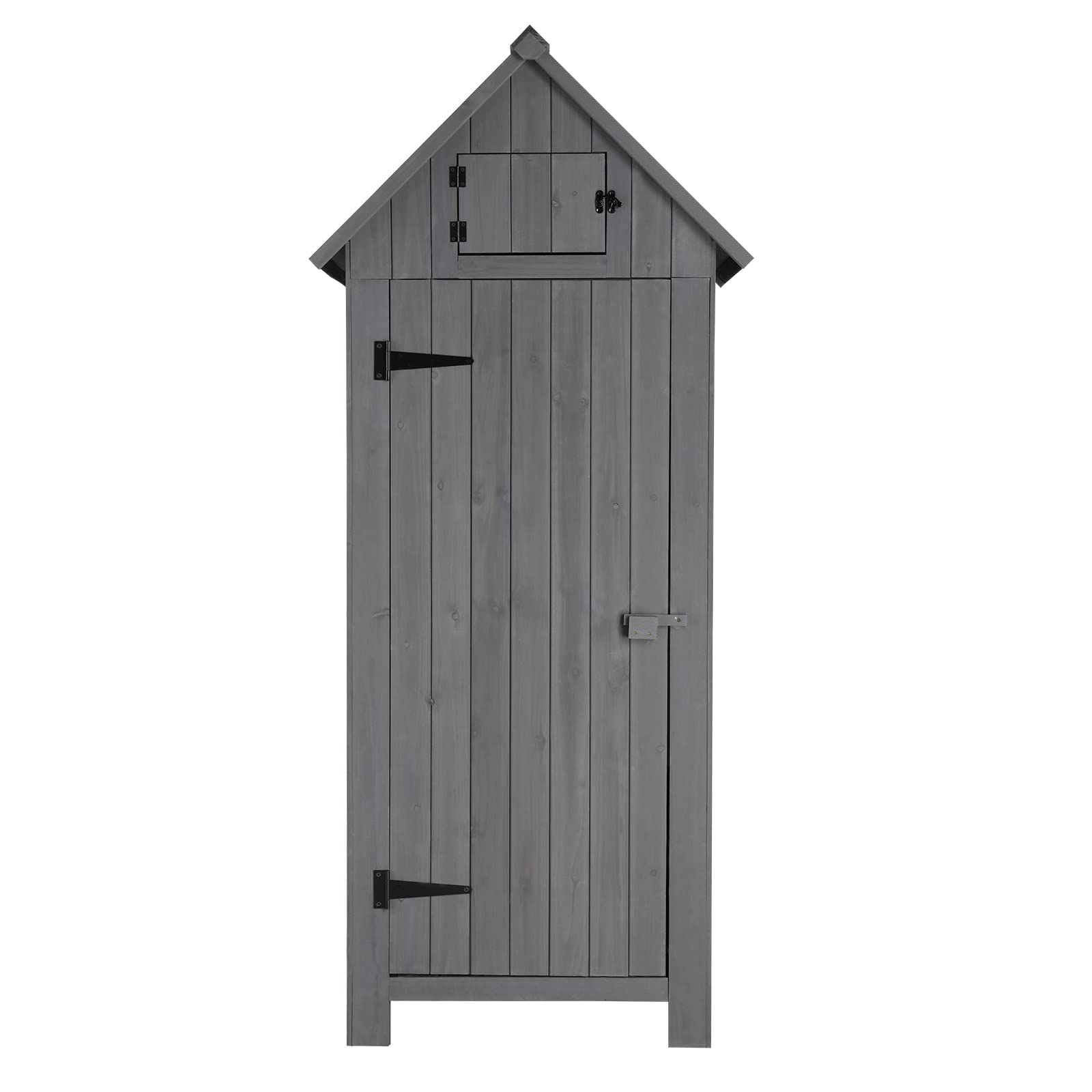 CIPACHO Outdoor Storage Shed,Waterproof Garden Tool Shed Storage House with Shelves and Latch,Outside Wooden Shed Closet for Yard, Patio,Lawn (Gray)