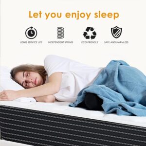 Full Size Mattresses - Multiple Sizes, Ergonomic Design with Memory Foam and Individual Pocket Spring,Breathable Comfortable for Sleep Supportive and Pressure Relief (Full)