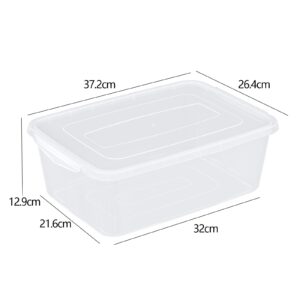 DynkoNA 4 Pack Clear Plastic Latch Box, 14 Quart Storage Containers Bins with Lids