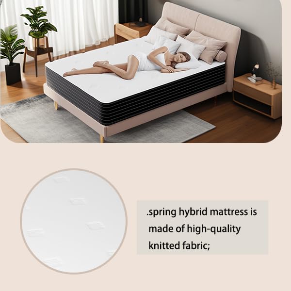 Full Size Mattresses - Multiple Sizes, Ergonomic Design with Memory Foam and Individual Pocket Spring,Breathable Comfortable for Sleep Supportive and Pressure Relief (Full)