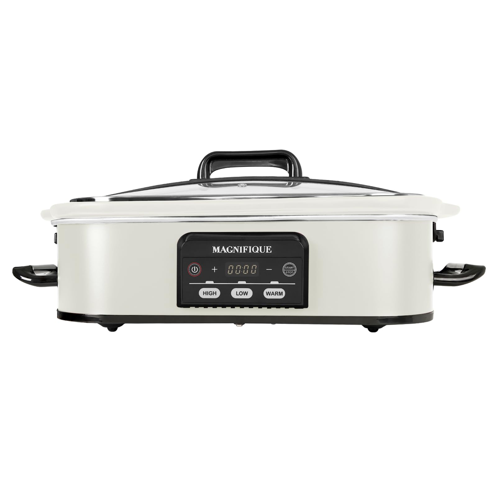 HOMECOOKIN 4 Quart Casserole Programmable Slow Cooker with Ceramic Baking Dish - Perfect Kitchen Small Appliance for Family Dinners, Oven Safe and Durable Bakeware for Lasagna, Roasts (White)