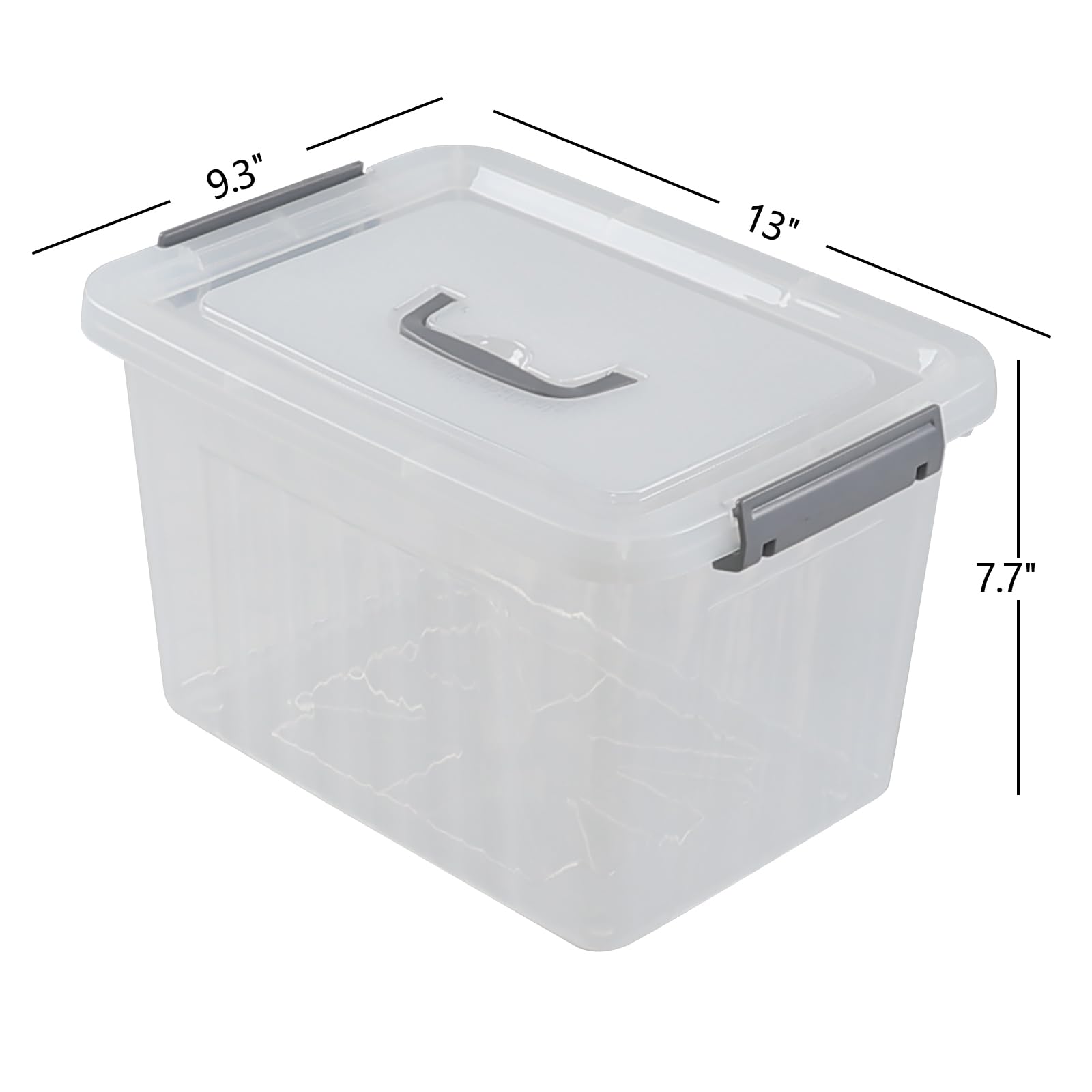 Wakikini 12 Quart Clear plastic latching storage boxes, Plastic Storage Bins with Handles, 6 Packs