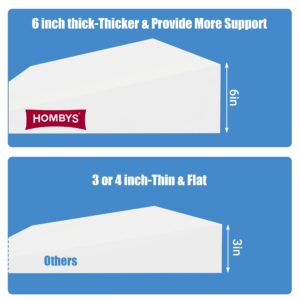 HOMBYS Under Mattress Support, Under Bed Thick Mattress Elevator Incline Foam Support, Mattress Sag Support Pad, Mattress Lifter, Multifunctional Bed Wedge Pillow-60"x23"x6"