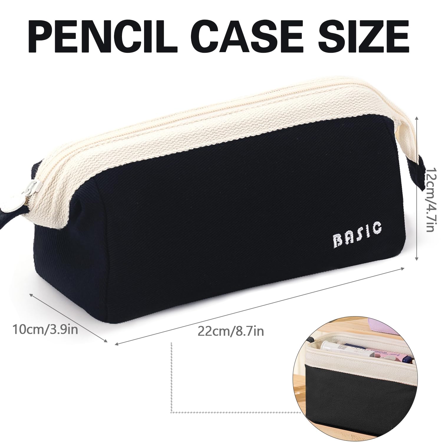 MAMUNU Pencil Case Wide-Open, Big Capacity Pencil Case, Pencil Case Pouch Large, Portable Pencil Case for Girls Boys Pencil Pen Bag for School Students Office College Adults