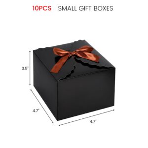 VGOODALL 10PCS Gift Candy Boxes, Black Treat Box with Ribbon Paper Candy Boxes for Wedding Cookie Chocolates Small Gifts