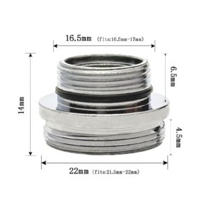 XNTONG Faucet Aerator Adapter - Male Thread M16.5 to Male Thread M22, Sink Faucet Adapter, Suitable for Kitchen Faucet Adapter Kit Connection, (M16.5-M22)