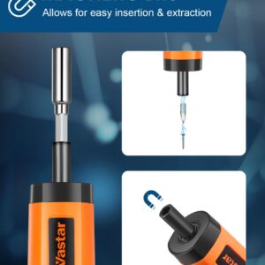 Vastar 4.2V Electric Screwdriver Kit, 4 Torque Settings, 49 in 1 Cordless Rechargeable Screwdriver with LED Light, 35 CRV Steel Screwdriver Bits, 8 Sockets, Magnetic Hex Chuck, Bit Holders