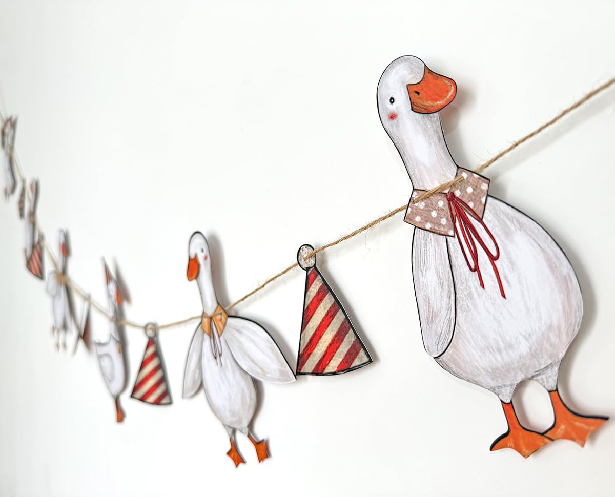 Goose Party Decorations,Duck Banner,Farm Animal Themed Party Decorations,Goose Party,DIY Party Essentials - Set of 25