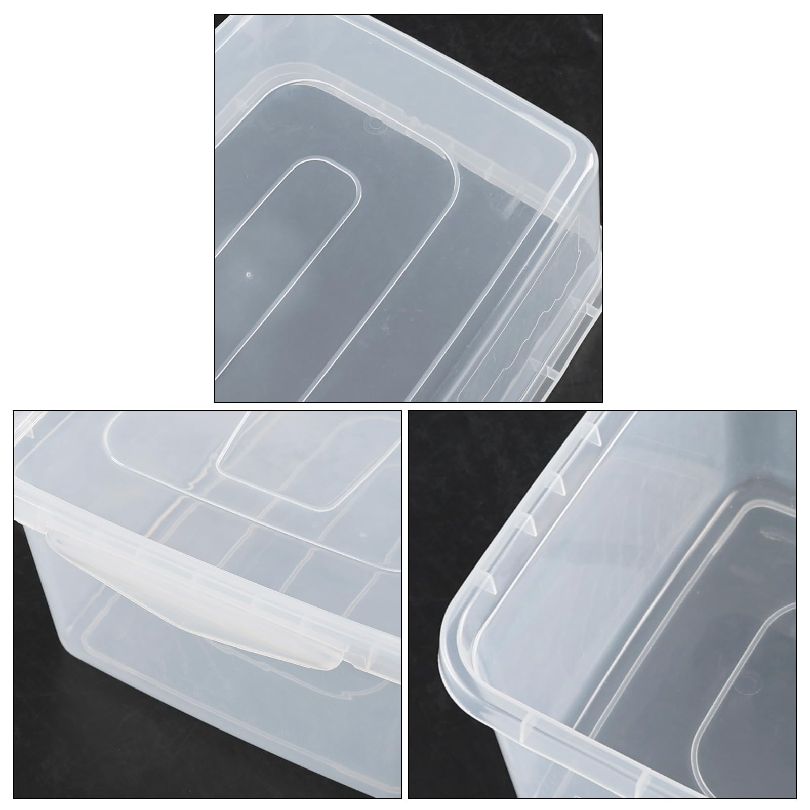 DynkoNA 4 Pack Clear Plastic Latch Box, 14 Quart Storage Containers Bins with Lids