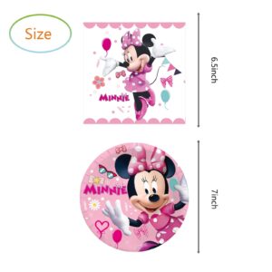 Minnie Birthday Party Supplies, Include 20 Plates and 20 Napkins, for Minnie Theme Birthday Party Decorations