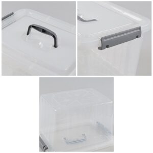 Wakikini 12 Quart Clear plastic latching storage boxes, Plastic Storage Bins with Handles, 6 Packs