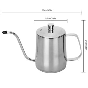 Mcilpoog Warrior Gooseneck Kettle 1.7 Liter for Pour Over Coffee and Tea with Temperature Indicator, Stainless Steel, 18/8, 304, for All Stovetops