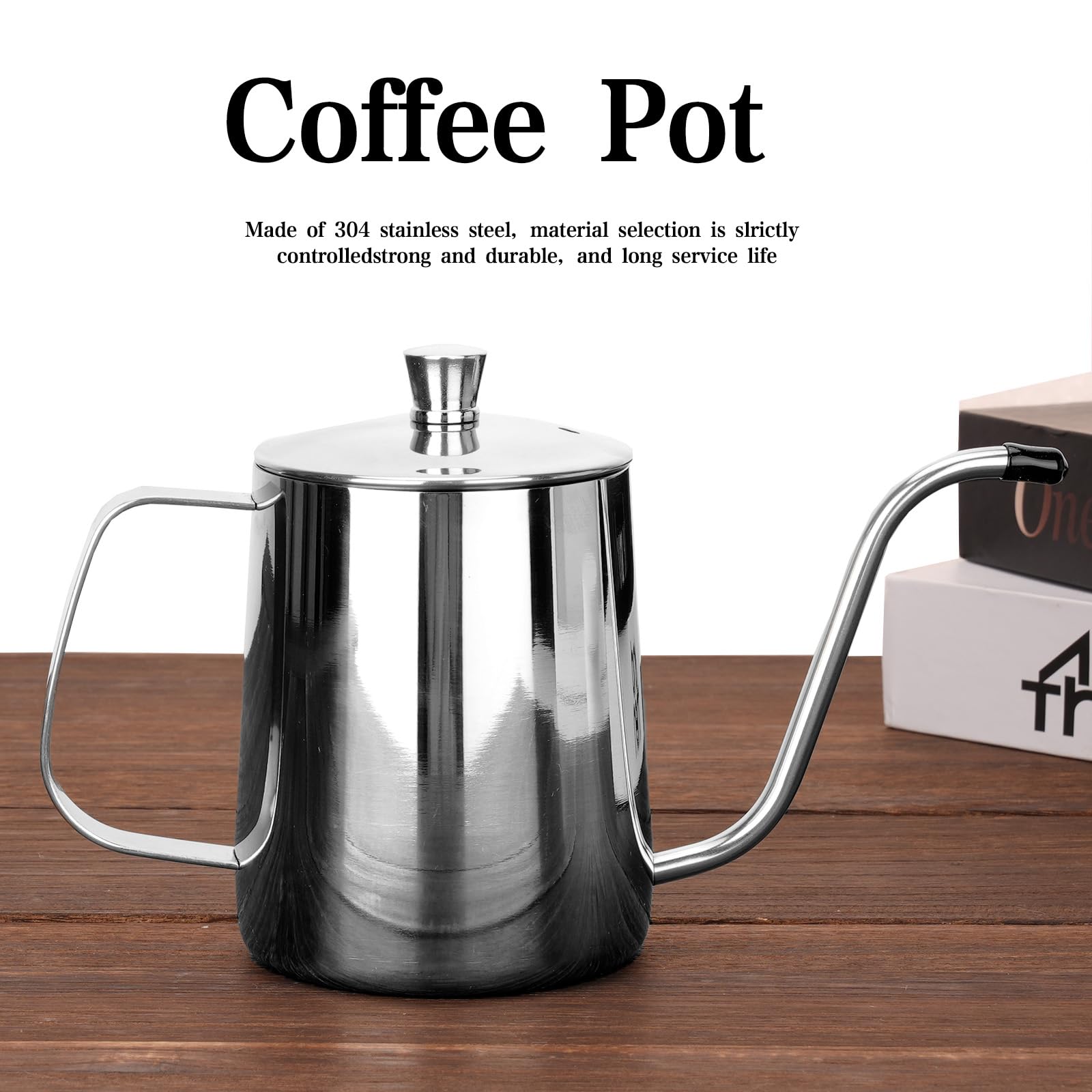 Mcilpoog Warrior Gooseneck Kettle 1.7 Liter for Pour Over Coffee and Tea with Temperature Indicator, Stainless Steel, 18/8, 304, for All Stovetops