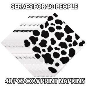 EaciTown Cow Print Napkins Cow Napkins for Party Paper Cowboy Napkins Farm Animal Party Napkins for Western Cowgirl Baby Shower Cow Themed Birthday Party Supplies