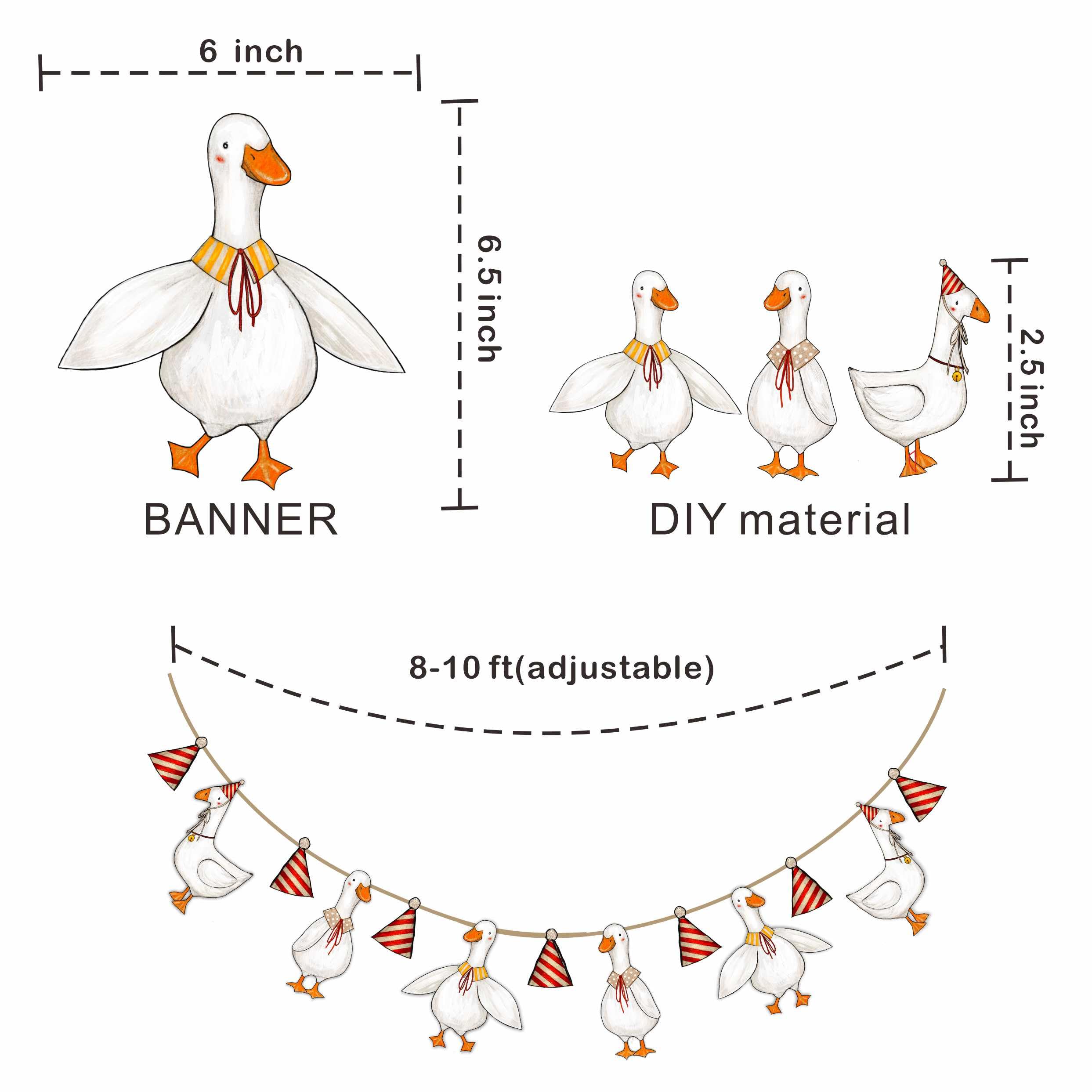 Goose Party Decorations,Duck Banner,Farm Animal Themed Party Decorations,Goose Party,DIY Party Essentials - Set of 25