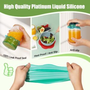 Silicone Stretch Lids for Food Storage in Fridge, Reusable Elastic Bowl Covers for Cup, Cans, Jars, Round & Rectangle Container, Food Grade Silicone Microwave Food Cover, Heat-Resistant, 6PCS